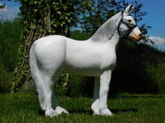 Beeld Paard - 75 x 70 cm - Wit - Polystone