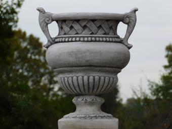 Flower Pot with Ears on Pedestal - 103 cm - Stone