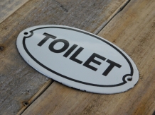 Bordje emaille ''Toilet'' voor de deur old look