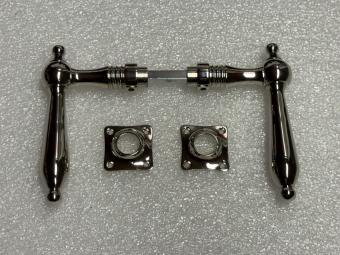 Door hardware set – nickel chrome – polished handles and escutcheons