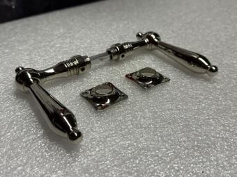 Door hardware set – nickel chrome – polished handles and escutcheons