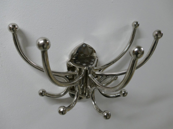 Garderobenständer mit verschiebbaren Haken – vernickeltes Aluminium – 5 Doppelhaken