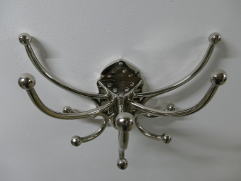 Garderobenständer mit verschiebbaren Haken – vernickeltes Aluminium – 5 Doppelhaken