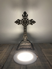 Cross on a Stand – 25 cm – Cast Iron – Standing Crucifix