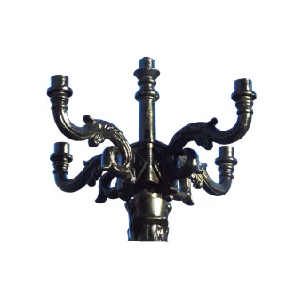 Lantaarnkroon voor 5 Lampen – Zwarte Aluminium Kroon voor Lantaarnpaal