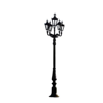 Lantaarnpaal XL met 5 Lampen - Zwart - 325 cm - Alu
