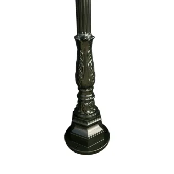 Lantaarnpaal - groen of zwart - koperen XL vierkante kap - hoog 250 cm