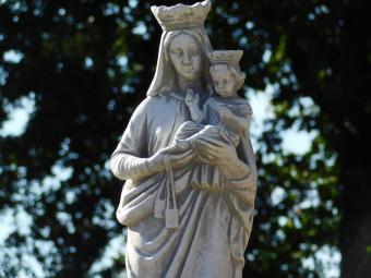 Wunderbare Statue von Maria - Kind, super schöne Vollsteinstatue