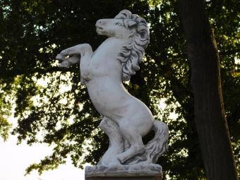 Horse on pedestal - 150 cm - Stone