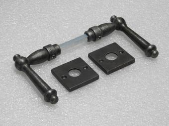 Set Deurbeslag - Klinken York + Klinkrozetten - Gietijzer Verzinkt