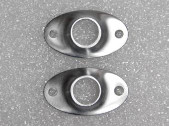Set van 2 Klinkrozetten Ovaal – 56 x 33 mm – Mat Nikkel