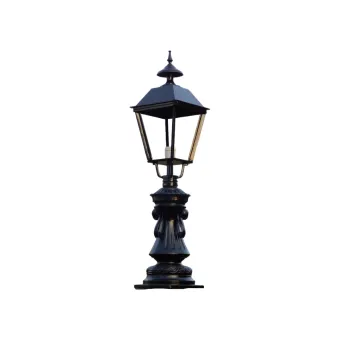 Buitenlamp op sokkel - 103 cm - zwart aluminium - klassiek