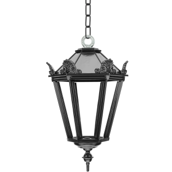 Veranda-Lampe mit Kette – 50 cm – Hängelampe - Schwarz