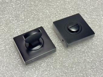 Toilet lock - matte black latch - aluminum lock on a rosette