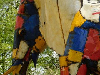 XXL-Elefant, handgefertigt – Metall – ca. 230 cm – Afrikanisches Design