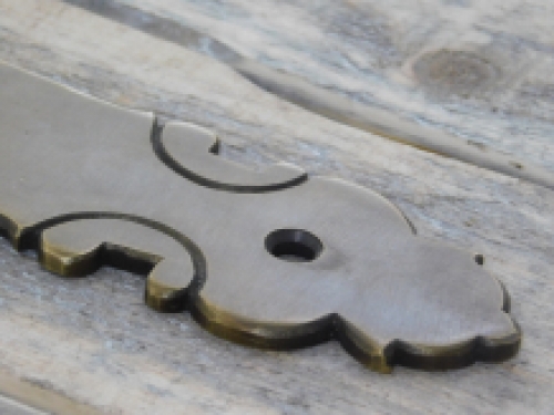 Half set of door hardware PZ92 - knob with long plate - patinated brass