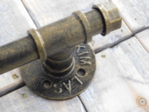 Schöne schwere industrielle Türklinke, Eisen Bronze antik.