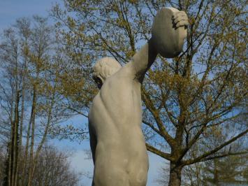 Discuswerper op Sokkel XL - 230 cm - Gietsteen - Vintage