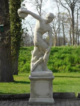 Discuswerper op Sokkel XL - 230 cm - Gietsteen - Vintage