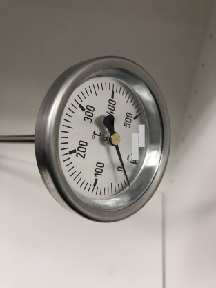Thermometer from 0 to 500 degrees Celsius - stainless steel