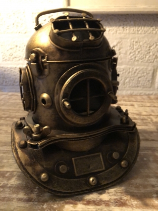  Nautical brass-look diving helmet, beautiful!!