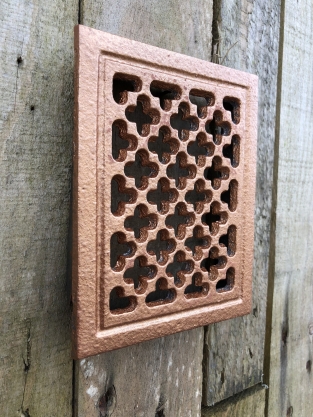 1 hot air/ventilation grille for fireplace, rectangular, cast iron color-bronze-copper