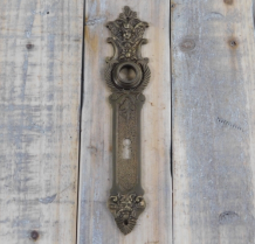 Door plate - Angels - patinated brass, for room door, BB72
