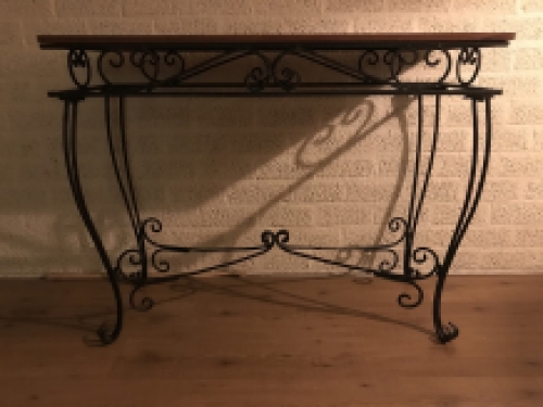 Antieke side table, decoratieve tafel, bruin