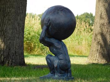 Atlas XL Statue – 70 cm – Antikblau – Polystone