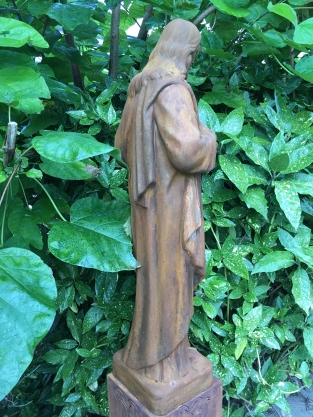 Statue des heiligen Herzens Jesu, massiver Stein, Farbe Oxid, schönes Aussehen!