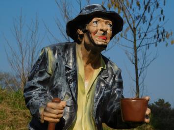 Beeld Bedelaar - 92 cm - Polystone - Zwart