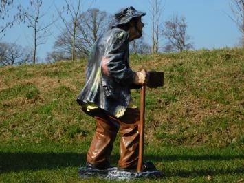 Beeld Bedelaar - 92 cm - Polystone - Zwart