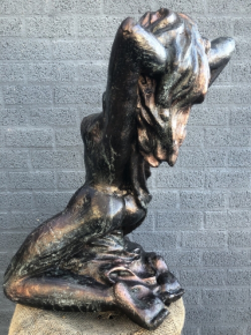Beeld Vrouwenfiguur - Gietijzer - 75 cm Hoog - Bronslook Rust