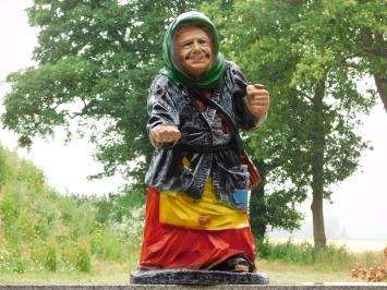 Bedelvrouw XL – 80 cm - Humoristisch Karakterbeeld van Polystone