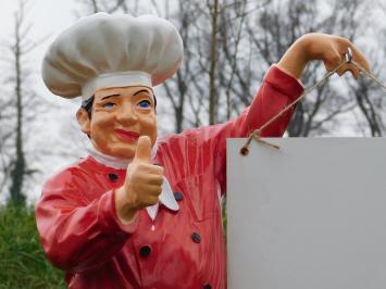 Statue Koch- Bäcker mit Nahmschild - 75 cm - Polystone
