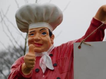 Statue Koch- Bäcker mit Nahmschild - 75 cm - Polystone