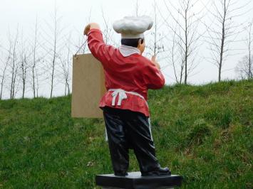 Statue Koch- Bäcker mit Nahmschild - 75 cm - Polystone