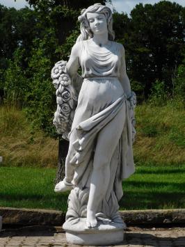 Beeld Dame met Bloemenkrans - 175 cm - Steen