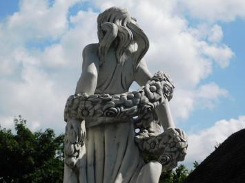 Beeld Dame met Bloemenkrans - 175 cm - Steen