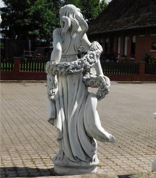 Beeld Dame met Bloemenkrans - 175 cm - Steen