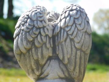 Beeld Engel op Bol - 36 cm - Steen