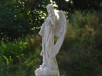 Large Angel Statue with Roses – 70 cm – Stone