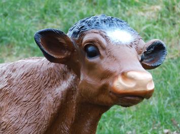 Statue Kalb - 105 cm - Braun Weiß - Polystone