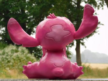 Beeld Stitch Roze - 28 x 33 cm - Polystone