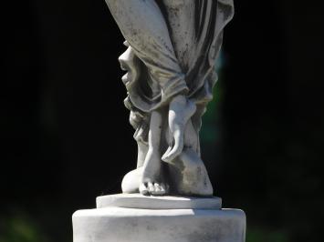 Statue Woman on Round Pedestal - 88 cm - Stone