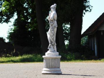 Statue Woman on Round Pedestal - 88 cm - Stone