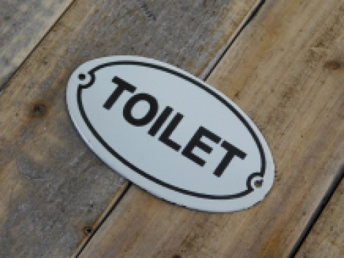 Bordje emaille ''Toilet'' voor de deur old look