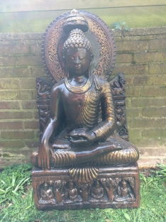 Thai Buddha on Throne - 93 cm - Stone