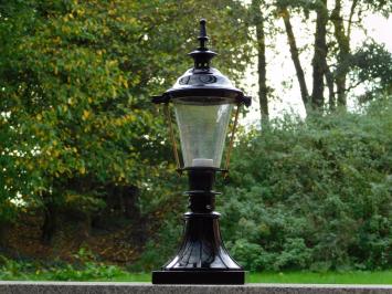 Classic Outdoor Light - 59 cm - Black - Square Base and Shade with Brass Fitting