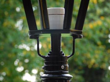 Classic Outdoor Lamp - 70 cm - Black - Shade with Crowns on a Square Base - Aluminum